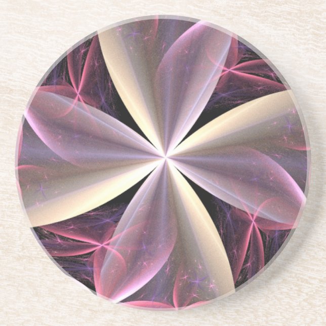 Dessous De Verre En Grès Trois dimensions rose (Devant)