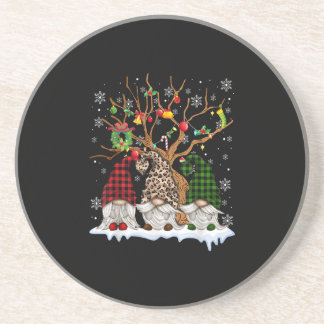 Dessous De Verre En Grès Trois Gnomes Léopard Buffalo Plaid Rouge Noël L