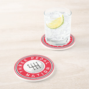 DESSOUS DE VERRE EN GRÈS TROIS PEDAL