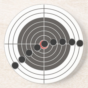 Dessous De Verre En Grès Trous de balle de mitrailleuse au-dessus de cible