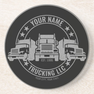 Dessous De Verre En Grès Trucker personnalisé Big Rig Semi Truck Trucker 