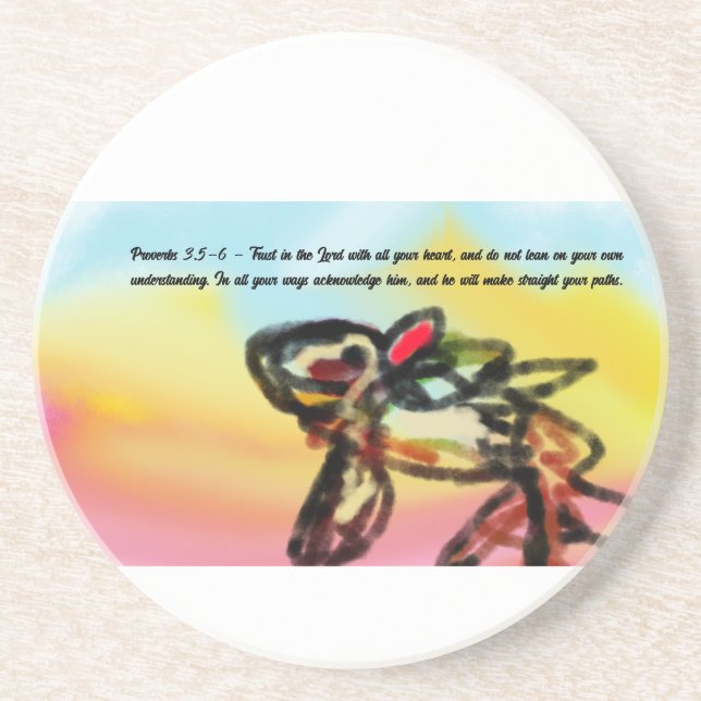 Dessous De Verre En Grès Trust in  jesus  (Devant)