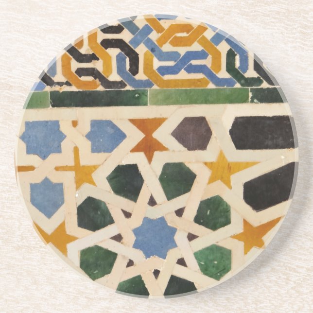 Dessous De Verre En Grès Tuile #3 de mur d'Alhambra (Devant)
