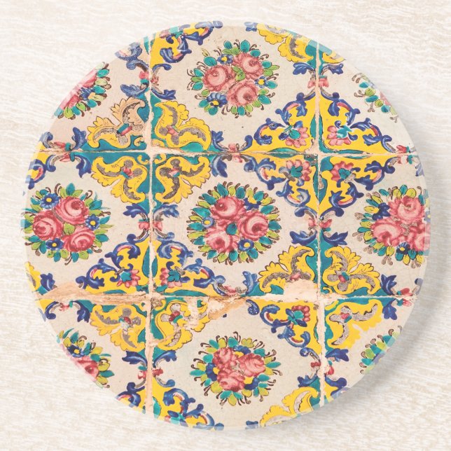 Dessous De Verre En Grès tuile de Persan de Sept-couleur (Devant)