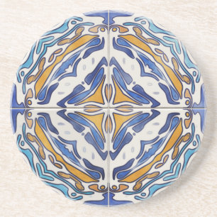 Dessous De Verre En Grès Tuiles bleues