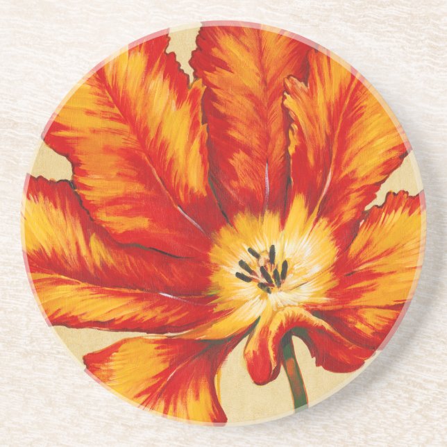 Dessous De Verre En Grès Tulipe de perroquet II (Devant)