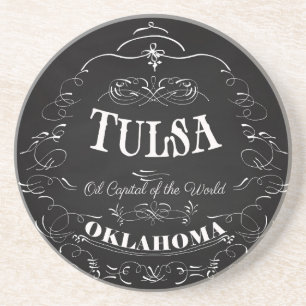 Dessous De Verre En Grès Tulsa, l'Oklahoma - capital d'huile du monde