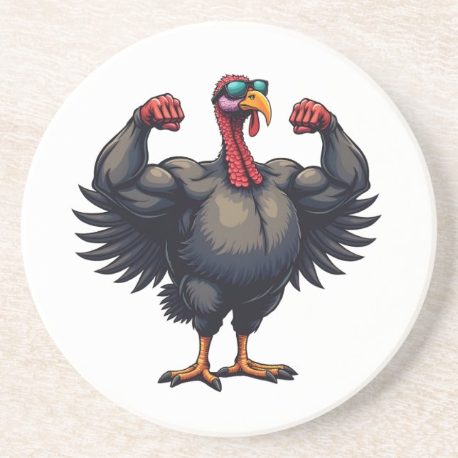 Dessous De Verre En Grès Turquie Bodybuilding Thanksgiving Day Gym entraîne (Devant)
