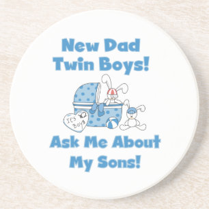 Dessous De Verre En Grès Twin Boys New Papa Cadeaux