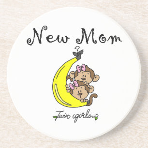 Dessous De Verre En Grès Twin Girls Nouveau cadeau maman