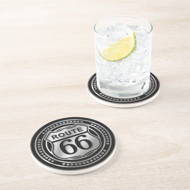 Dessous De Verre En Grès U.S. Itinéraire 66 (Côté)