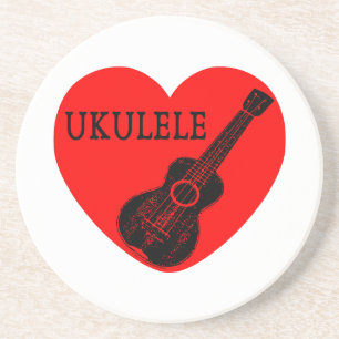 Dessous De Verre En Grès Ukulele Love
