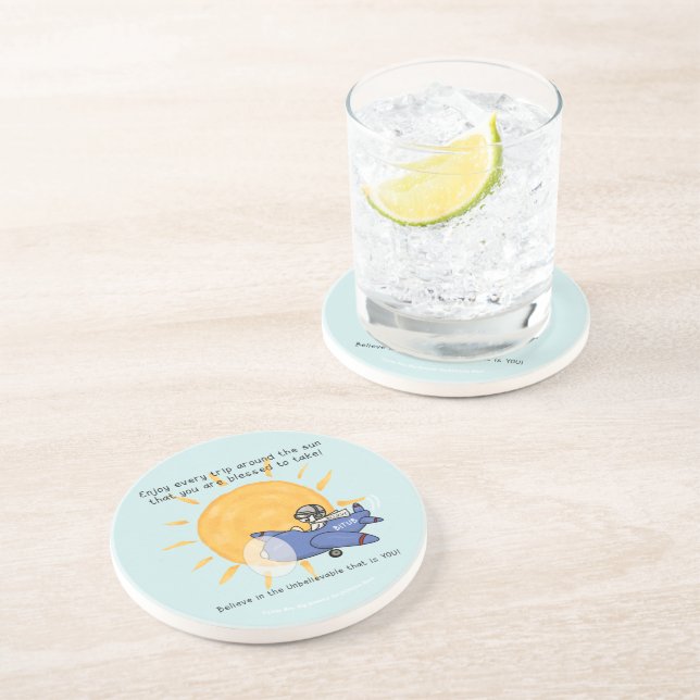 Dessous De Verre En Grès Un autre voyage autour du soleil (Côté)