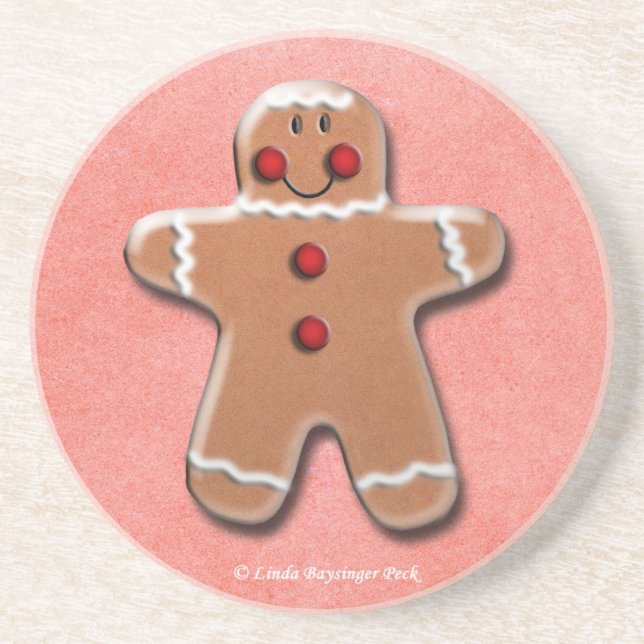 Dessous De Verre En Grès Un biscuit de pain d'épice (Devant)