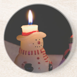 Dessous De Verre En Grès Un Snowman Lit