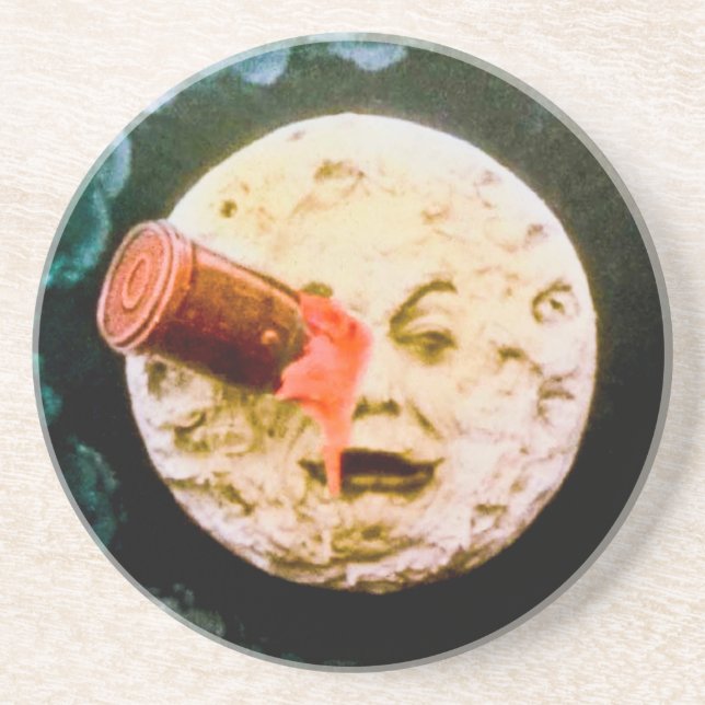 Dessous De Verre En Grès Un voyage à la lune (Devant)