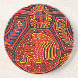 Dessous De Verre En Grès Une indienne de Kuna à vélo