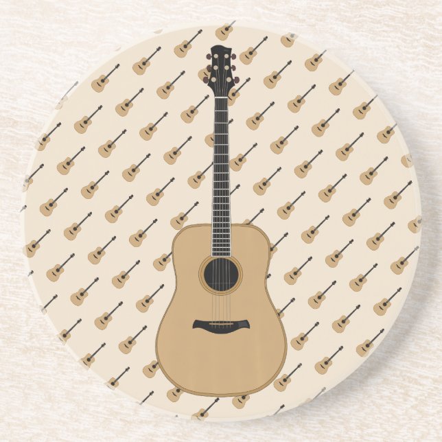 Dessous De Verre En Grès Une jolie guitare (Devant)