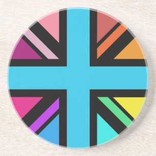 Dessous De Verre En Grès Union Jack/Drapeau Multicolore+Noir