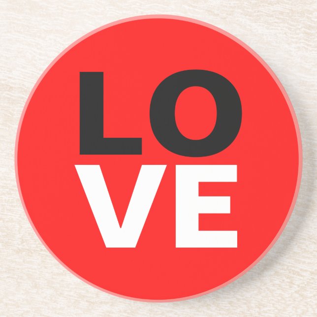 Dessous De Verre En Grès Unique Arrière - plan rouge amour romance (Devant)