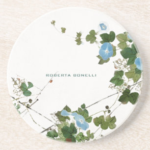 Dessous De Verre En Grès Unique minimaliste Nom Floral Lithographe Élégant