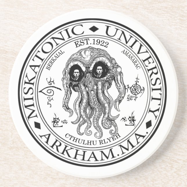 Dessous De Verre En Grès Université CTHULHU HP LOVECRAFT de Miskatonic (Devant)