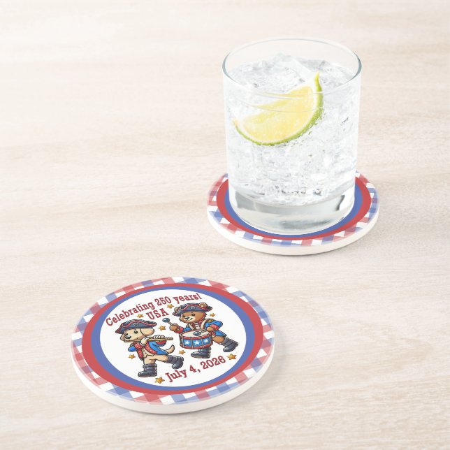 Dessous De Verre En Grès USA 250th Anniversary Souvenir - Patriotique (Côté)