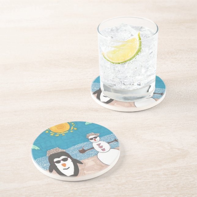 Dessous De Verre En Grès Vacances de Noël (Côté)