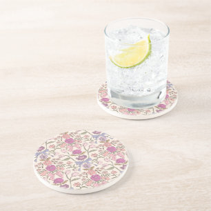 Dessous De Verre En Grès Vaches et fleurs rustiques rose