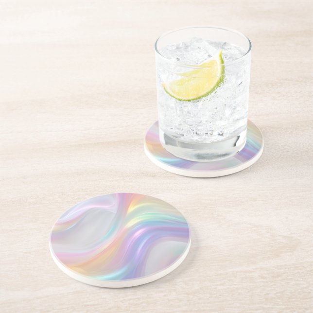 Dessous De Verre En Grès Vagues de Lumière (Côté)