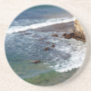Dessous De Verre En Grès Vagues océaniques qui s'écrasent