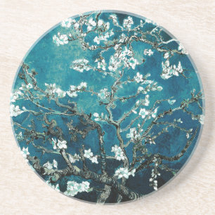 Dessous De Verre En Grès Van Gogh Almond Blossoms : Turquoise foncé