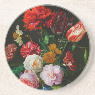 Dessous De Verre En Grès Vase de verre avec des fleurs