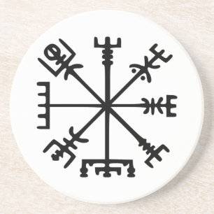 Dessous De Verre En Grès Vegvísir (Viking Compass)