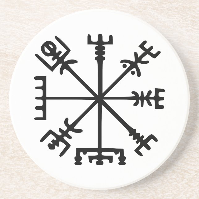 Dessous De Verre En Grès Vegvísir (Viking Compass) (Devant)