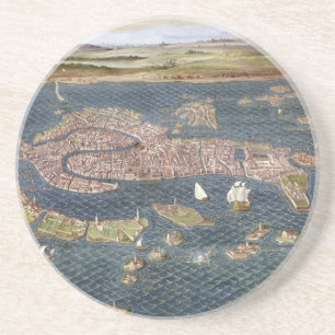 Dessous De Verre En Grès VENISE : CARTE, XVIème siècle