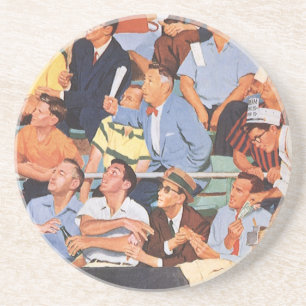 Dessous De Verre En Grès Ventilateurs de baseball vintage de sport observen