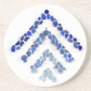 Dessous De Verre En Grès Verre de mer - Treeometric - bleu