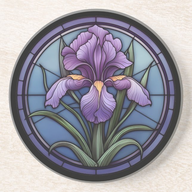Dessous De Verre En Grès Verre Iris Violet (Devant)