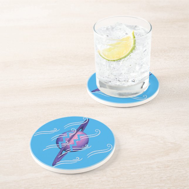 Dessous De Verre En Grès Verseau (Côté)