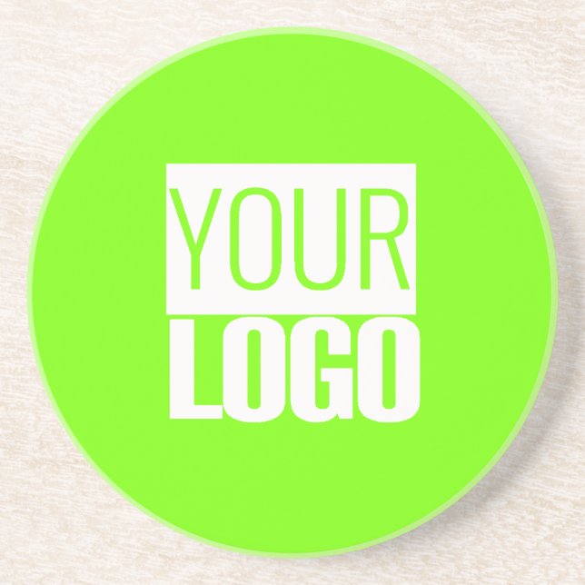 Dessous De Verre En Grès vert fluorescent - ajoutez votre logo (Devant)