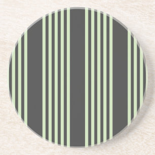 Dessous De Verre En Grès Vert pâle et charbon cinq bandes motif