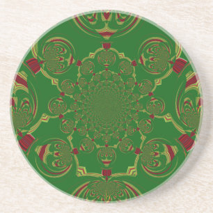 Dessous De Verre En Grès Vert vintage