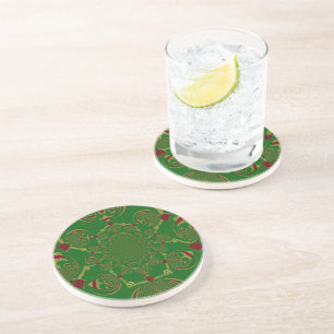 Dessous De Verre En Grès Vert vintage
