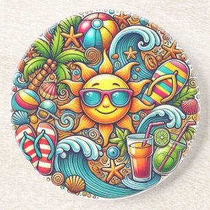 Dessous De Verre En Grès Vibes d'été tropicales