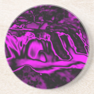 Dessous De Verre En Grès Vibrations de la cascade violette sous-verre en gr