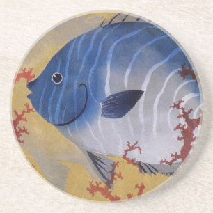 Dessous De Verre En Grès Vieille marine Vie océanique Vie tropicale Poisson
