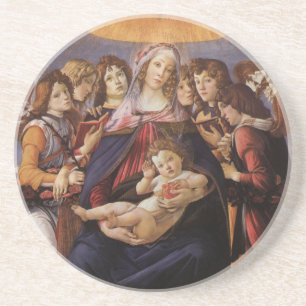 Dessous De Verre En Grès Vierge et enfant aux anges par Sandro Botticelli
