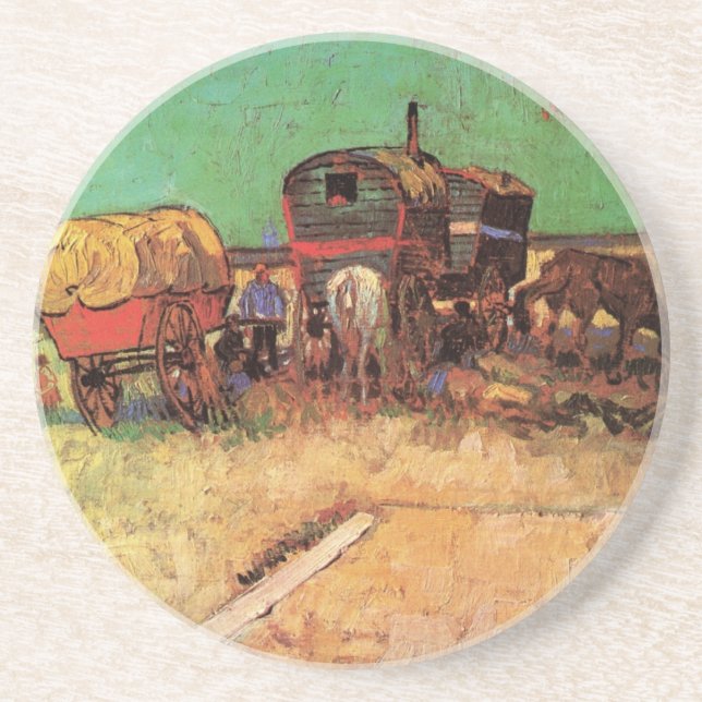 Dessous De Verre En Grès Vincent van Gogh - Campement de Gitans Caravanes (Devant)