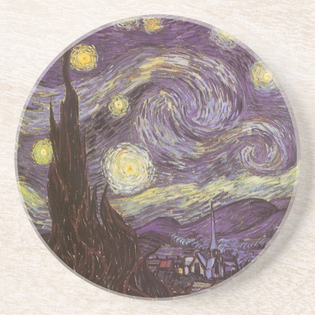 Dessous De Verre En Grès Vincent van Gogh - Nuit étoilée (Devant)